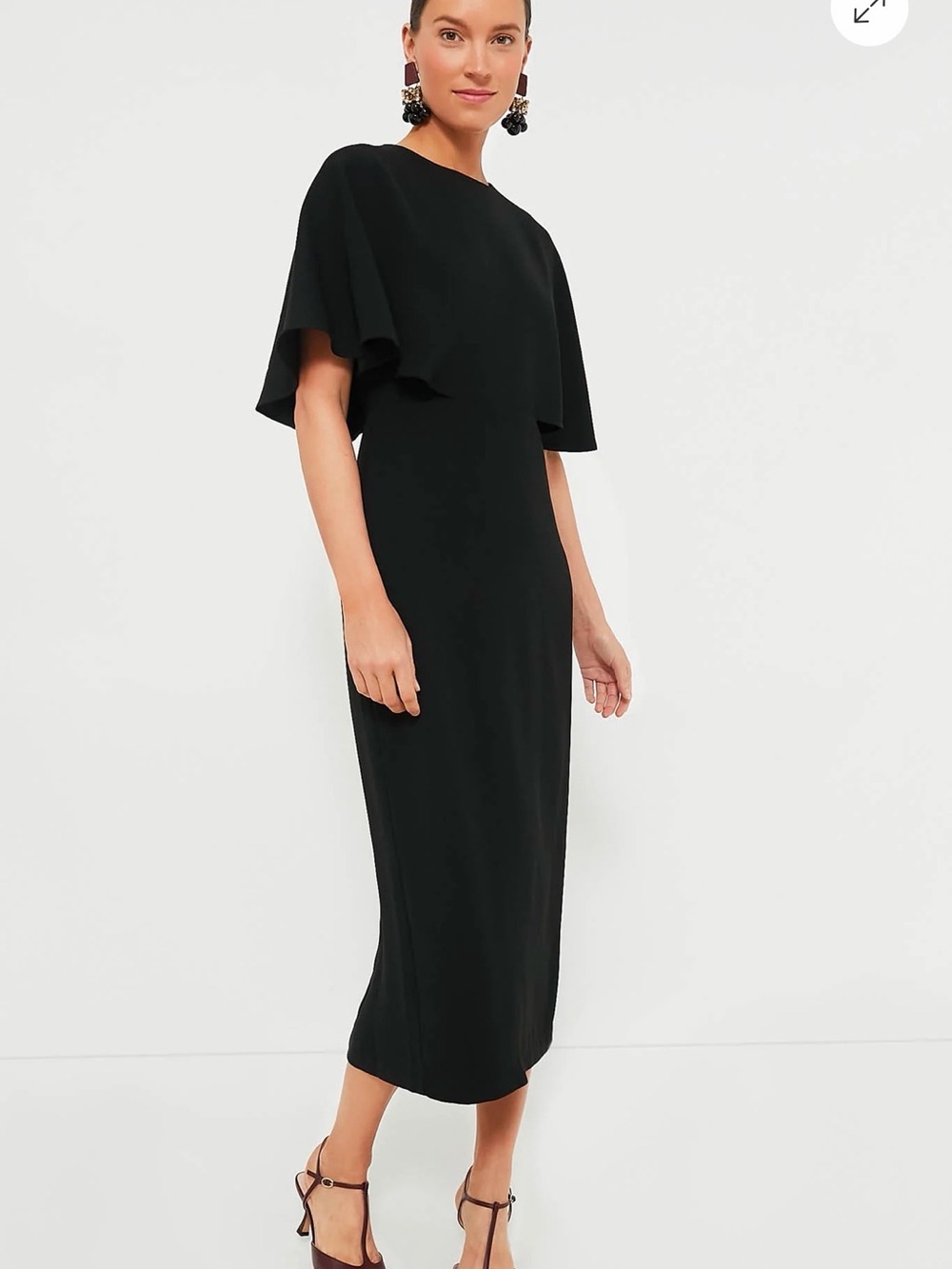 Tuckernuck Black Leah Cape Dress Midi
